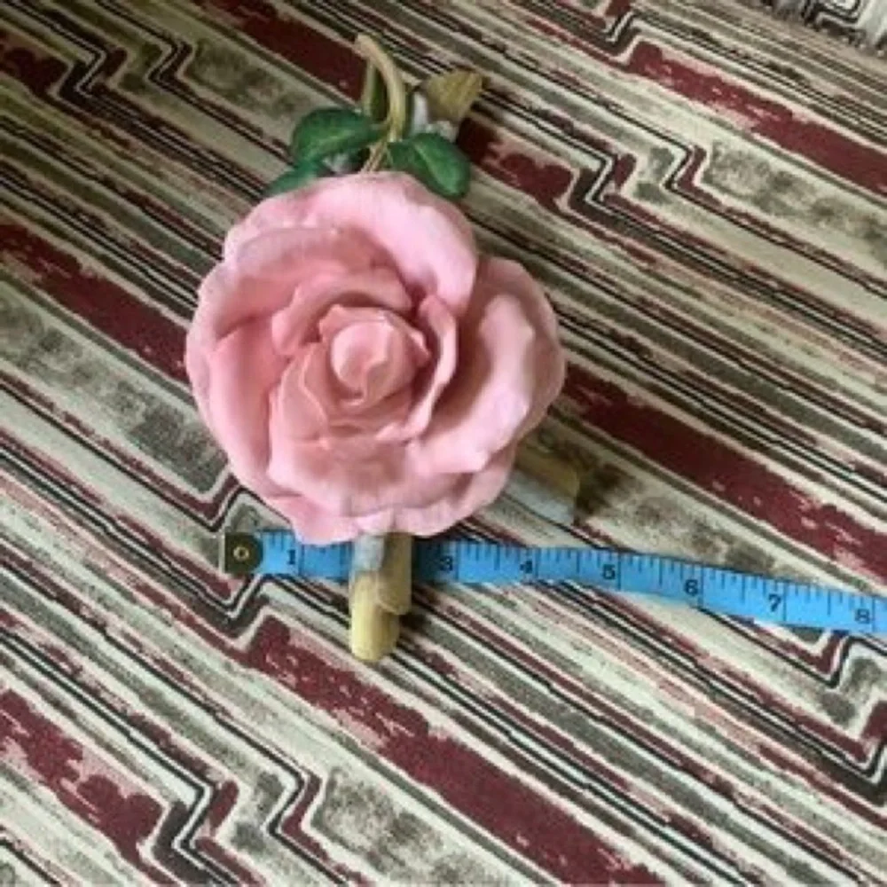 Pink Artificial Rose Accent with Green Leaves